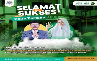 Siswi MA Salafiyah Kajen Pati Lolos Seleksi Presentasi Draf Rencana Aksi Pemilihan Inisiator Muda Moderasi Beragama Tingkat Nasional Tahun 2023