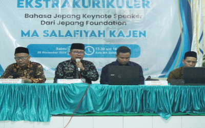 Launching Ekstrakulikuler Bahasa Jepang MA Salafiyah Kajen bersama Jepang Foundation.